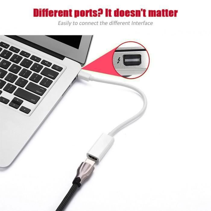 Câble adaptateur Mini Display Port DP vers2