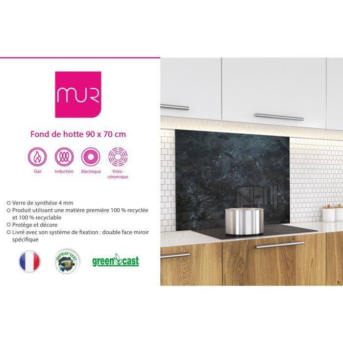 Fond de hotte "Texture ardoise" en Verre3