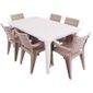 JUSThome Salon de jardin Ibiza Ensemble 6 Chaises + Table Taupe ... JUSThome Salon de jardin Ibiza Ensemble 6 Chaises + Table Taupe ...