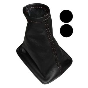 Soufflet Levier Vitesse Cuir Peugeot 207 2006-2012 AERZETIX - Noir Surpiqûres Rouges