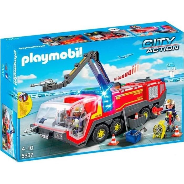 Playmobil - Pompiers avec vehicule aeroportuaire 5337