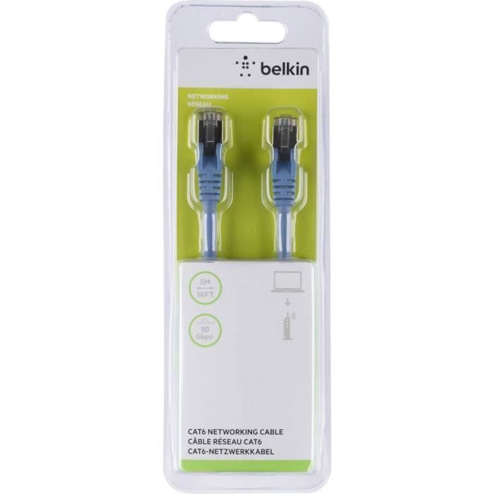 BELKIN Câble CAT6 STP RJ45 Connect M Patch Snagless 5M - Bleu