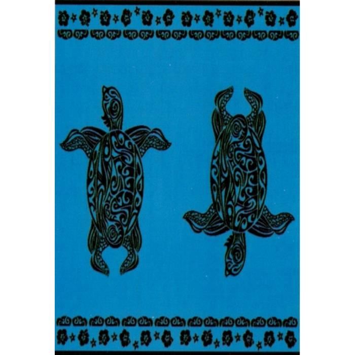 serviette de plage tortue sur fond bleu double 160 x 180 - achat