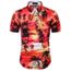 Manche Fleurs Homme Colorée Chemise Courte 4z6qRRw