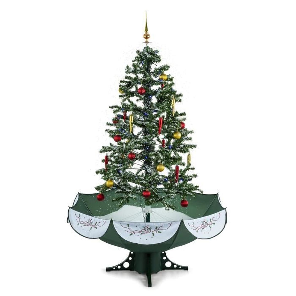 oneConcept Everwhite Sapin de Noël Simulation chute de neige 180cm LED