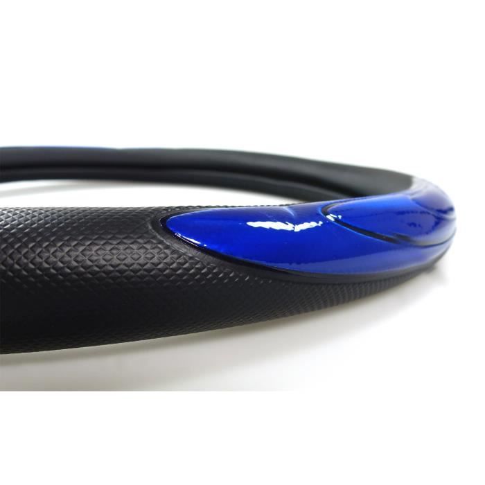Couvre Volant Noir Inserts Bleu