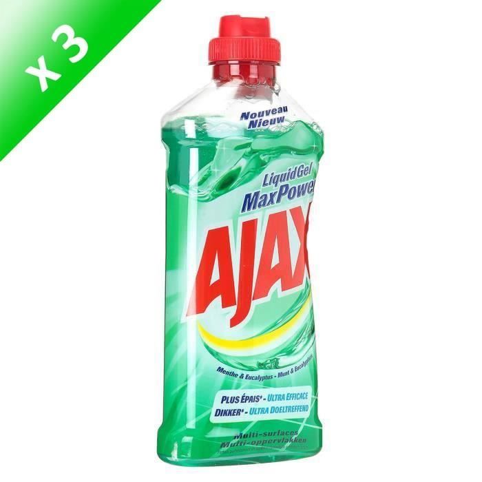 AJAX Lot de 3 gels liquide Max Power à la menthe et eucalyptus - 750 ml