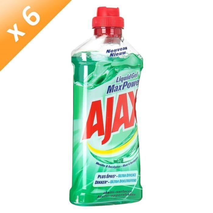 AJAX Lot de 6 gels liquide Max Power à la menthe et eucalyptus - 750 ml