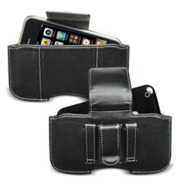 MUVIT Etui Universel Horizontal Passant Clip Ceinture Noir Taille L