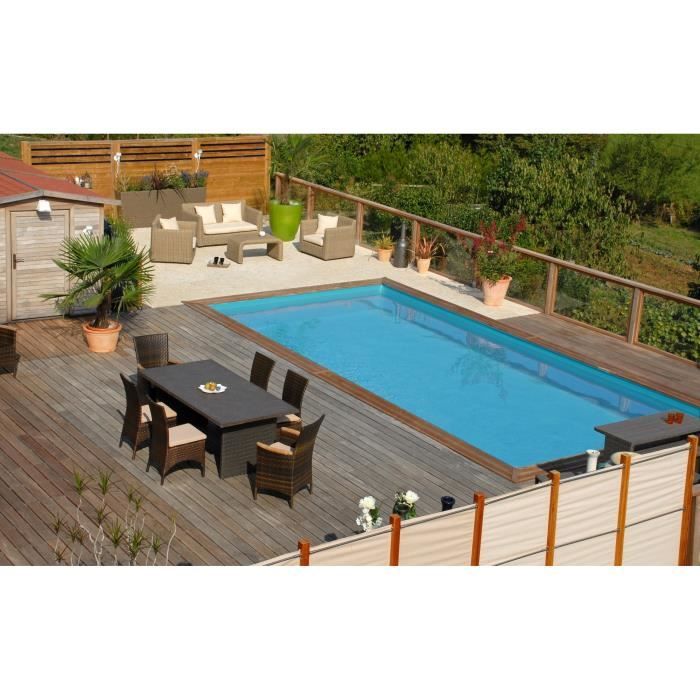 SUNBAY Piscine en bois pin sylvestre Braga - 8 x 4 x H1,46 m