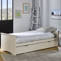 LIT COMPLET Lit gigogne 80x190 bois perle LIT COMPLET Lit gigogne 80x190 bois perle