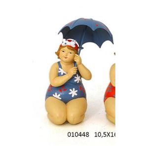 STATUETTE RETRO 11x10,5x30,5 cm BAIGNEUR APOLLON BLEU 16312