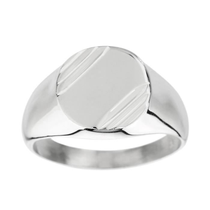 YSORA Chevalière Argent 925° Rhodié Homme