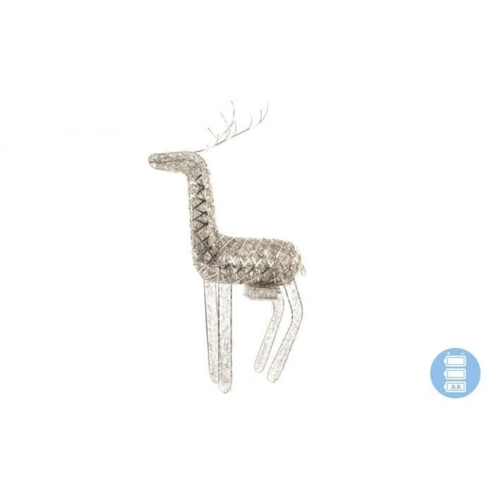 Figurine de N¼l : Renne de Noël nickelé en fer 43x7x59 cm
