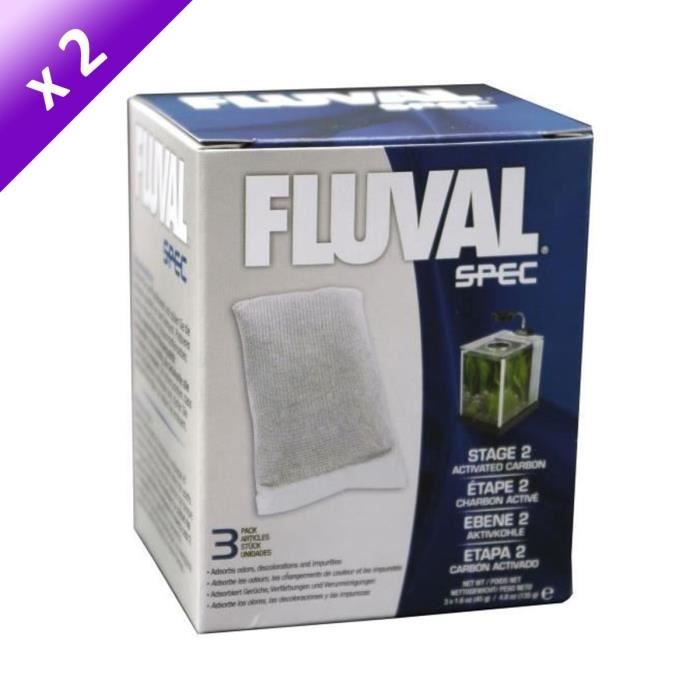 FLUVAL Spec Lot de 2 Cartouches à charbon - pack de 3