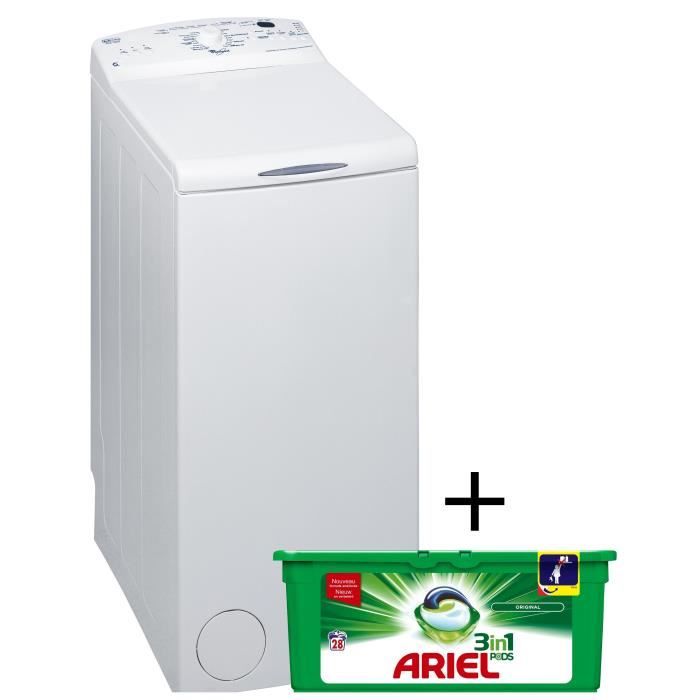 PACK LAVAGE WHIRLPOOL AWE7650 - Lave linge top - 5,5 kg - 1100 trs / min - A+ / ARIEL PODS LESSIVE 81623086 - Boite de 28 pods 3