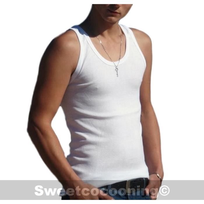 Lot de 3 Débardeurs " Marcel " Tee shirt homme 100 % Coton ...