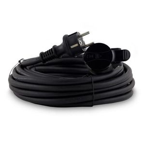 C/âble dextension pour Usage ext/érieur IP44 15 m/ètres Type F Schuko Noir Rallonge /électrique 15 m en Caoutchouc de Marque Bronson++ H07RN-F 3G 1,5mm/² avec clapet de s/écurit/é