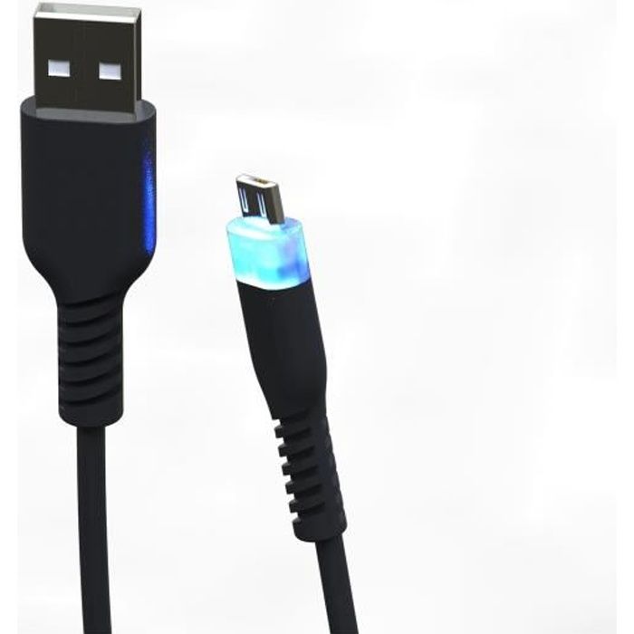 Câble de recharge 3m Micro USB Supersoft avec LED pour PS4 et Xbox One