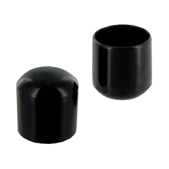 Lot de 8 Embouts coiffants en plastique - Ø 15 mm - Noir