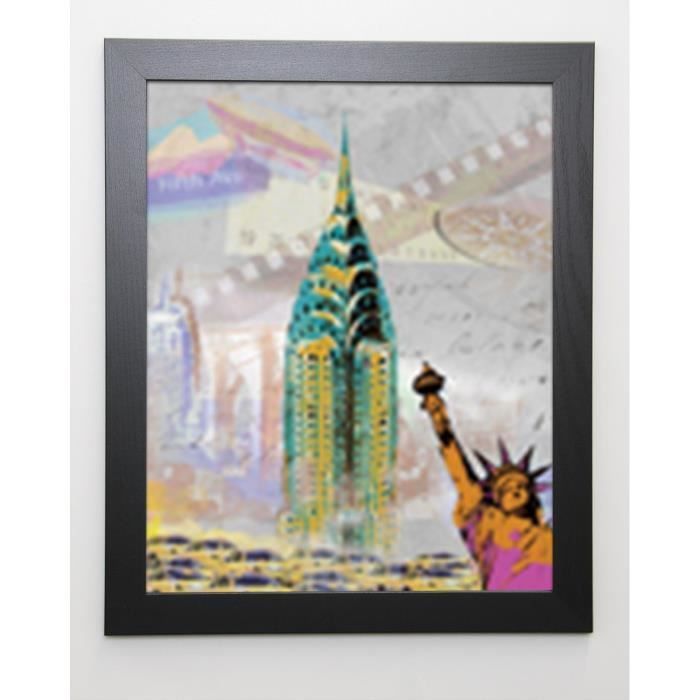 JULES Image encadrée New York Vintage - 47x57 cm - Multicolore