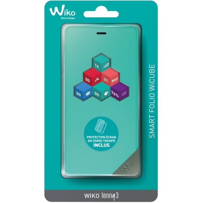 WIKO FOLIO WiCUBE BLEEN + Verre Trempé Lenny 3