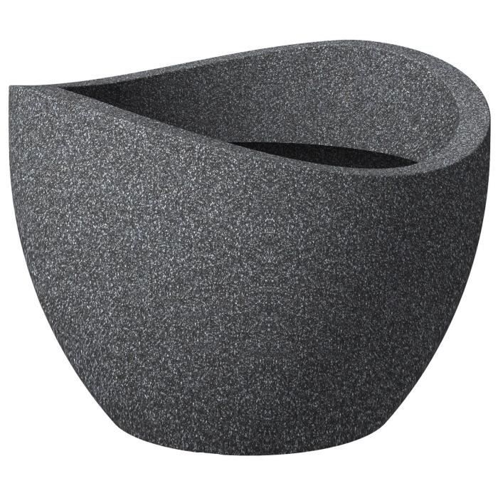 SCHEURICH Pot en plastique rotomoule Wave Globe 250 40 x 297 cm Noir granite
