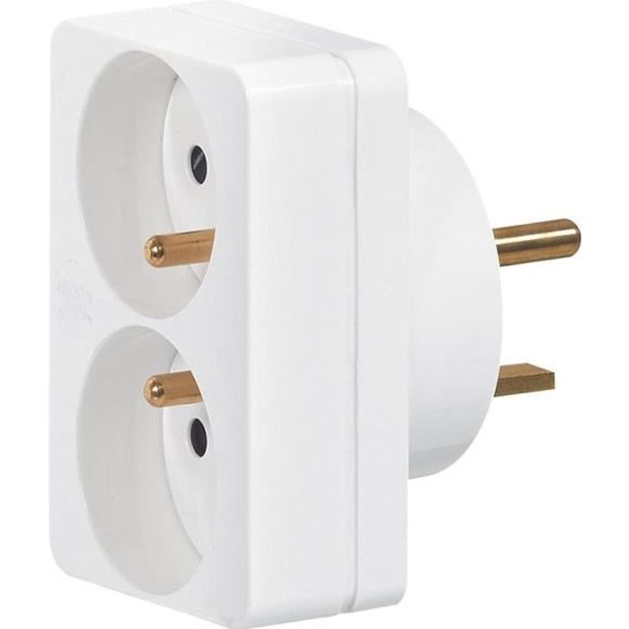 Adaptateur 2PT 2 fiches 16 A sur socle 20 A Legrand