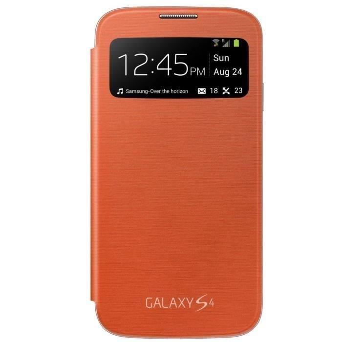 SAMSUNG Etui à rabat à zone transparente EF-CI950O pour Samsung Galaxy S4 I9500 - Orange