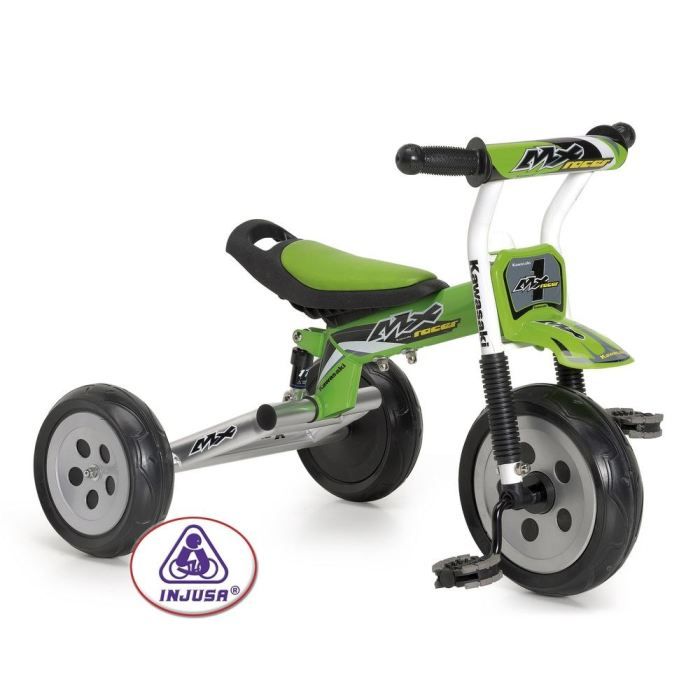 Injusa   Tricycle Kawasaki   Vert   Diamètre roue avant 250mm   Roues