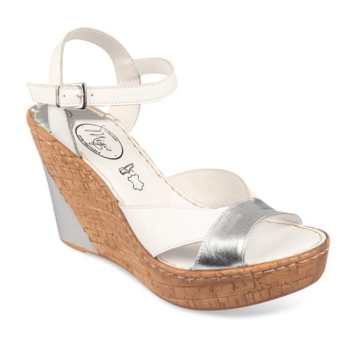 Chaussea Achat Femme Elegant Sandales Blanc Megis A4jL5qR3