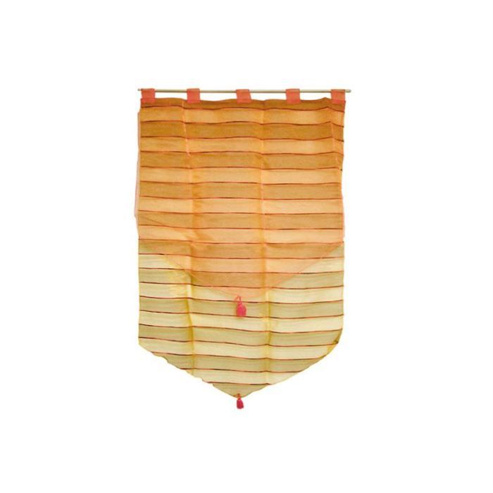 PAIRE DE DOUBLE VOILE 60x90cm YOLANDE JAUNE   Achat / Vente RIDEAU