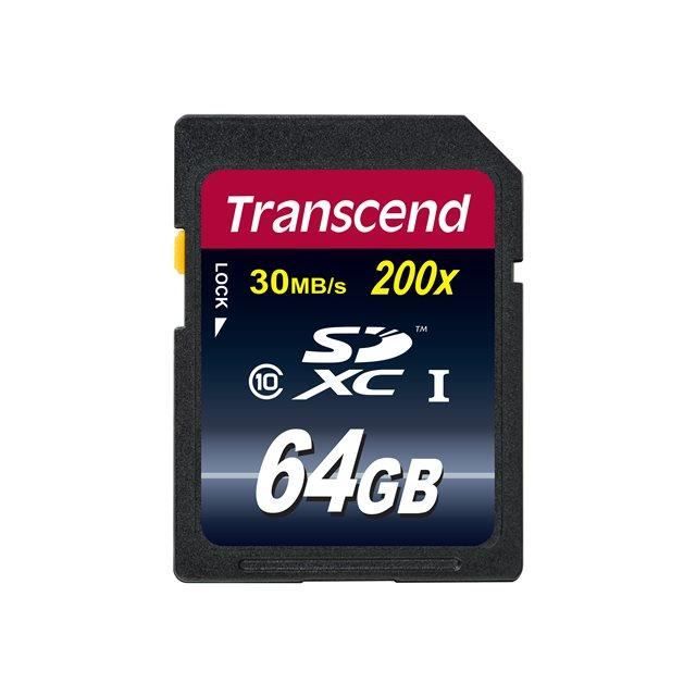 TRANSCEND SDXC 64 Go CLASS 10  La carte mémoire Transcend SDHC 64