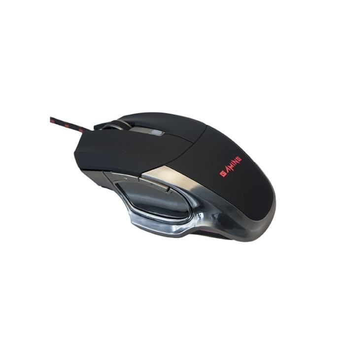 APM Souris Gamer Filaire USB - Mac / PC - Noir / Rouge
