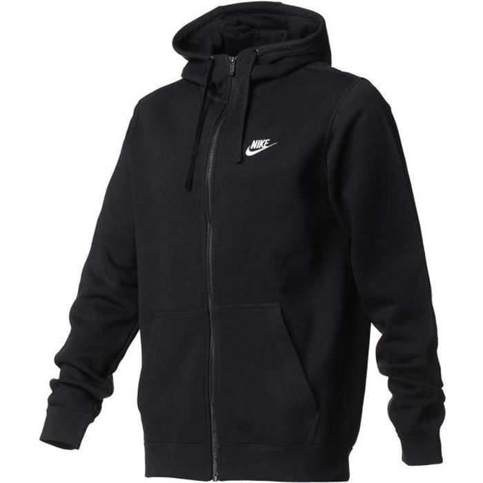 NIKE Sweatshirt Nsw Hoodie Fz Flc Club - Homme - Noir