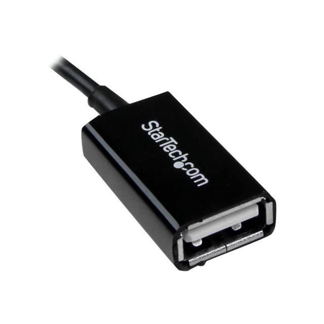 STARTECH Câble adaptateur Micro USB vers USB Host OTG de 12 cm - Adaptateur USB On-The-Go - M/F - Noir