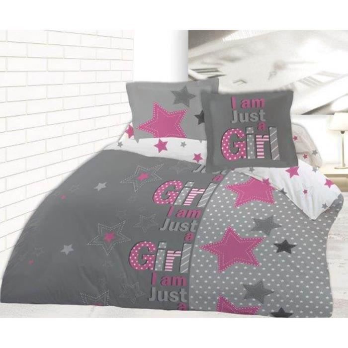 Housse de couette Just a Girl 220x240 avec 2 taies ...