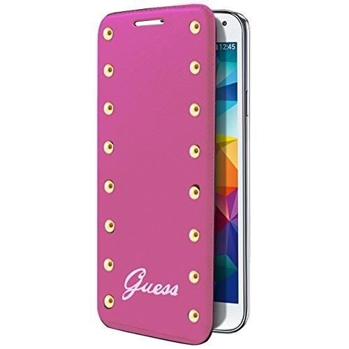 GUESS Etui à rabat Slim pour Samsung Galaxy S5 - Clouté - Rose