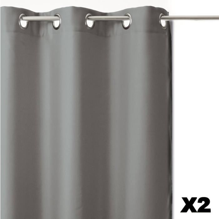 Paris Prix - Rideaux Occultants x2 135x240cm Gris - Achat / Vente ... Paris Prix - Rideaux Occultants x2 135x240cm Gris - Achat / Vente ...