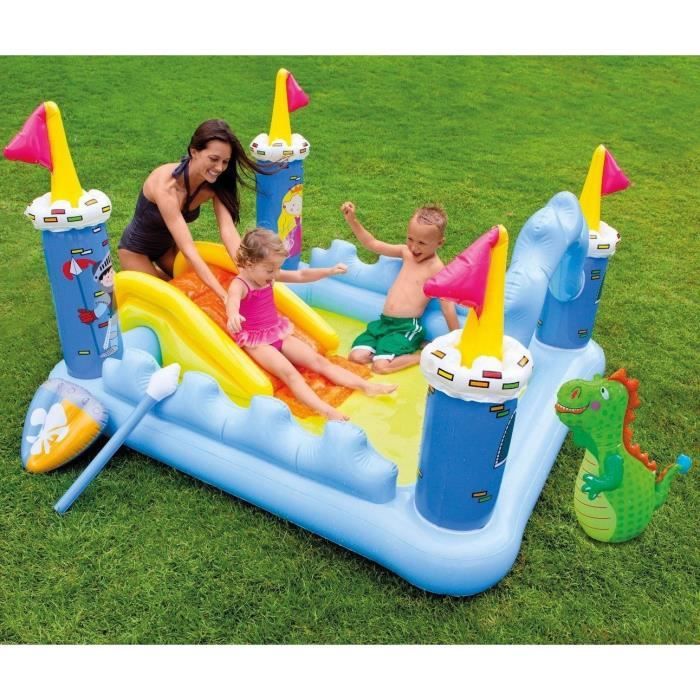 INTEX Piscine gonflable Enfant / Aire De Jeux aquatique Château Medieval 185 x 152 x 107 Cm
