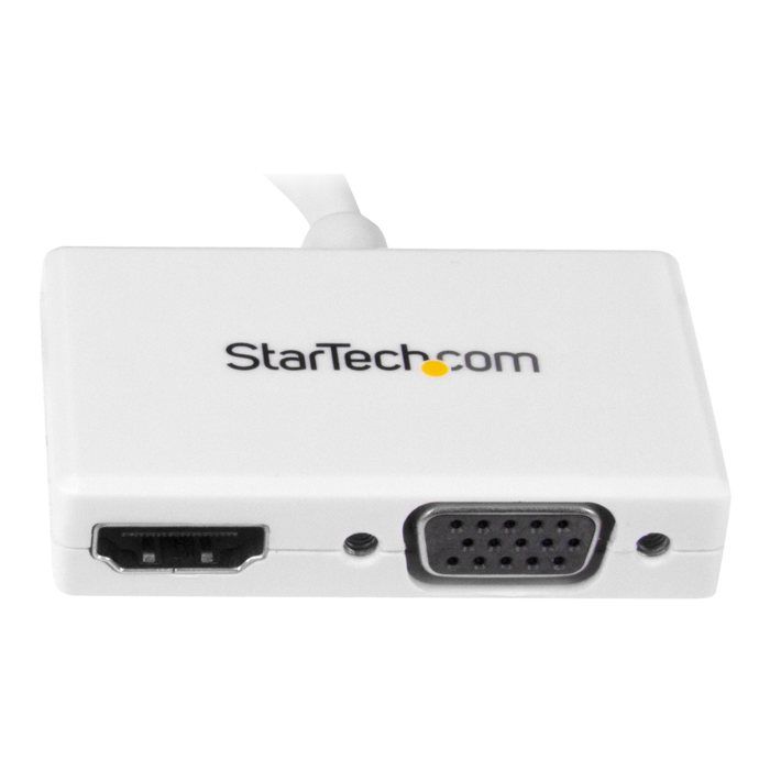 STARTECH.COM Adaptateur audio / vidéo de voyage - Convertisseur 2-en-1 Mini DisplayPort vers HDMI ou VGA - Blanc