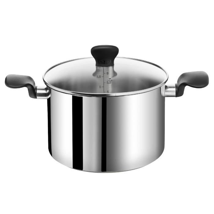 Marmite Navaris 5,3L Induction - Faitout Avec Passoire Intégrée Et Bec Verseur - 28 Cm Inox - Poignées Froides