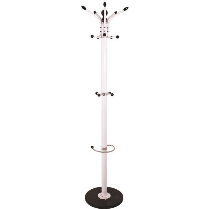 MELY Porte Manteaux blanc socle Marbre 176 cm