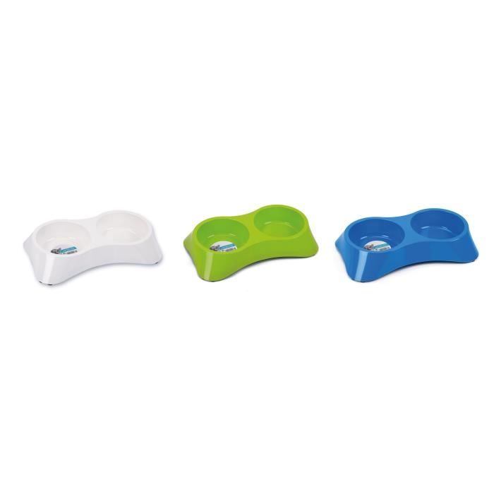 MPETS Gamelle double dîner MELAMINE BOWL - Pour chien - 2x350ml - Coloris divers
