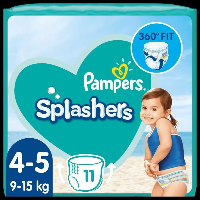 Pampers Splashers 11 couches-culottes de bain jetables taille 4-5 (9-15 kg)