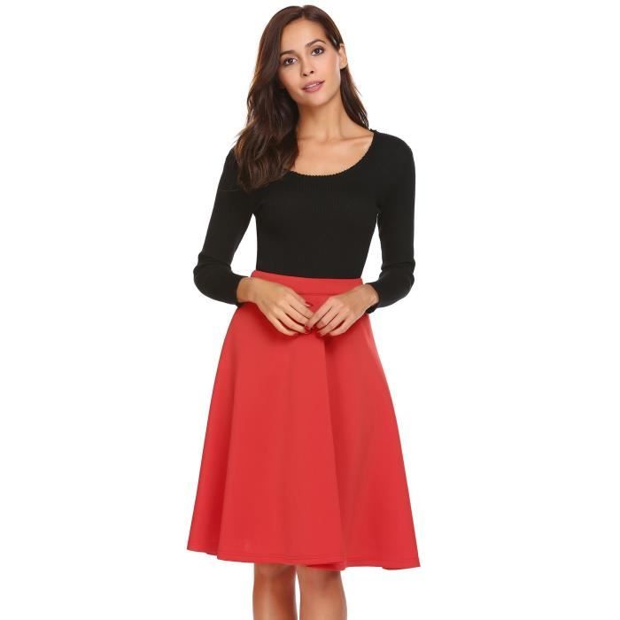 Achat Élégante Simple Motifs Vente Jupe Rouge Femme Sans fmgvb6yIY7