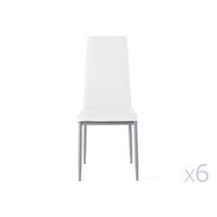 CHAISE Chaise en tissu PVC avec pied métal - Lot de 6 ENO CHAISE Chaise en tissu PVC avec pied métal - Lot de 6 ENO