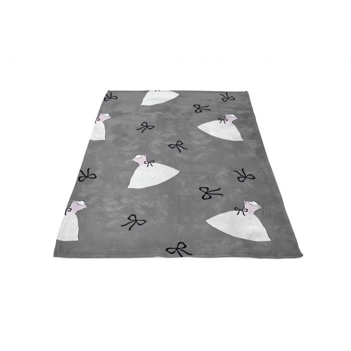 SOLEIL D' OCRE Plaid polaire microfibre Anais - 110 x 160 cm - Gris anthracite