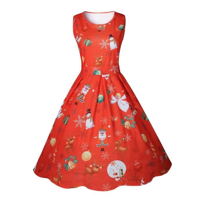 Santa Claus Robe Manches Pour Rockabilly Femmes De Sans Avec 8m0OyvnNwP