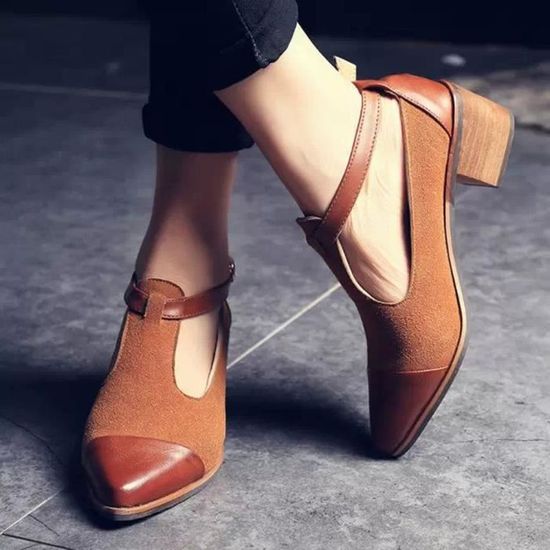 Femmes Vintage Patchwork bout pointu Cut talon Patchwork Vintage boucle talons hauts chaussures compensées@Noir Browm Noir browm - Achat / Vente escarpin 7c3e21 Femmes Vintage Patchwork bout pointu Cut talon Patchwork Vintage boucle talons hauts chaussures compensées@Noir Browm Noir browm - Achat / Vente escarpin 7c3e21